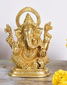 Brass Blessing Ganesha Idol (6 Inch)