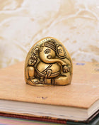 Brass Coconut Shape Ganesha Idol (2.2 Inch)