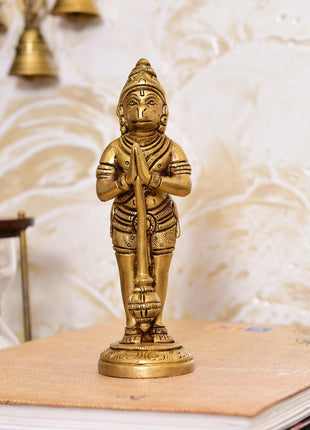 Brass Standing Hanuman Superfine Idol (5.5 Inch)