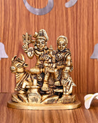 Brass Shiva Family Statue (4.2 Inch)