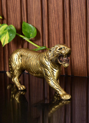 Brass Roaring Tiger Figurine
