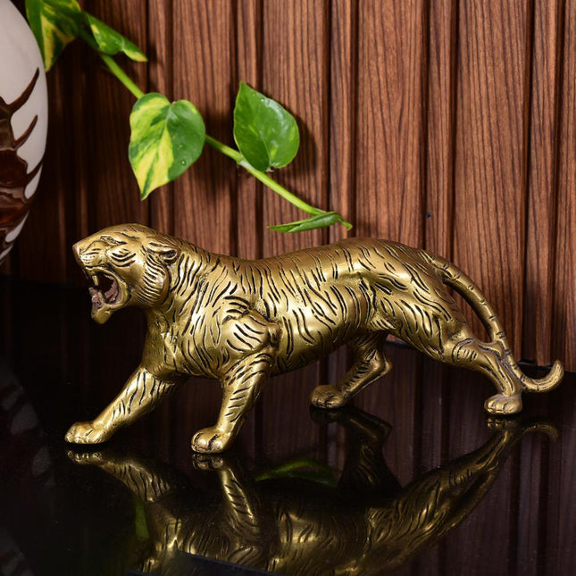 Brass Roaring Tiger Statue