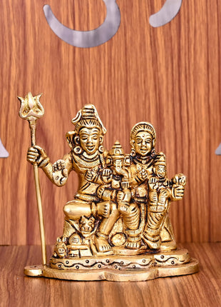 Brass Shiva Family Idol (4 Inch)