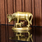 Brass Kamdhenu Cow With Calf Idol (3.2 Inch)