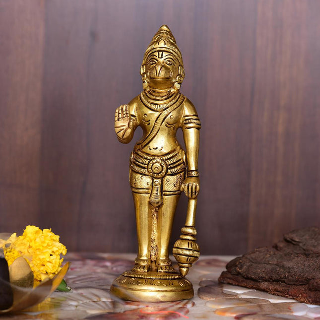 Brass Standing Hanuman Superfine Idol (5.3 Inch)