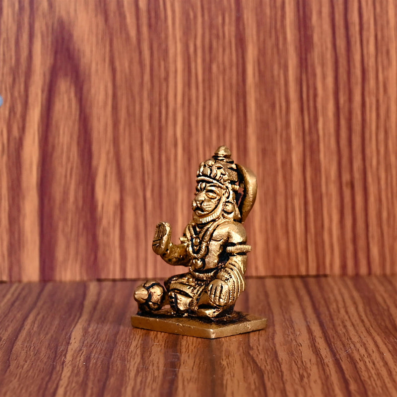 Brass Blessing Hanuman Idol (2 Inch)