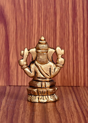 Brass Blessing Ganesha Idol (2.2 Inch)