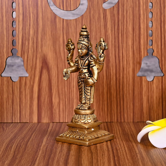Brass Tirupati Balaji/Venkateshwar Idol (4.5 Inch)