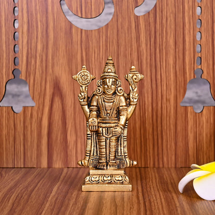 Brass Tirupati Balaji/Venkateshwar Idol (4 Inch)