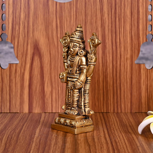 Brass Tirupati Balaji/Venkateshwar Idol (4 Inch)