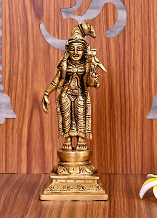 Brass Superfine Goddess Andal Idol (6 Inch)