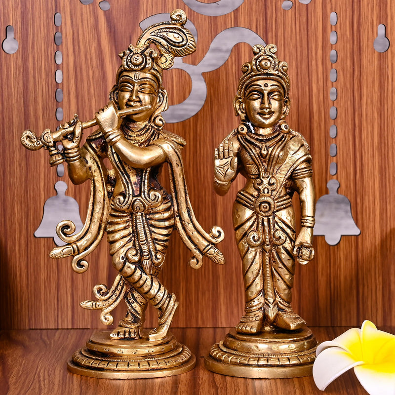 Brass Radha Krishna Idols Set (7.5 Inch)