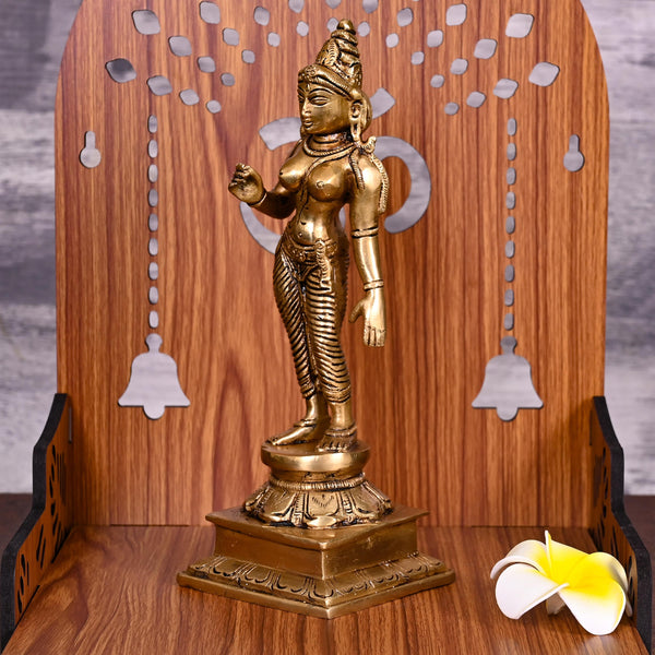 Brass Superfine Goddess Parvati Idol (9 Inch)