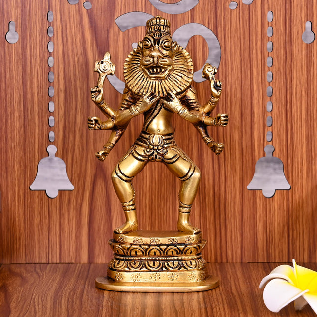Brass Mayapur Narasimha Avatar Idol (7.5 Inch)