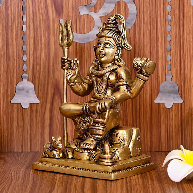 Brass Lord Shiva Idol (6.5 Inch)