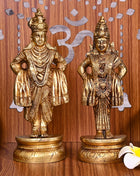 Brass Vitthal Rukmini Idols Set (8 Inch)
