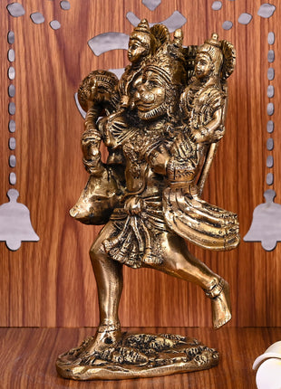 Brass Lord Hanuman, Ram And Lakshman Statue (8 Inch)