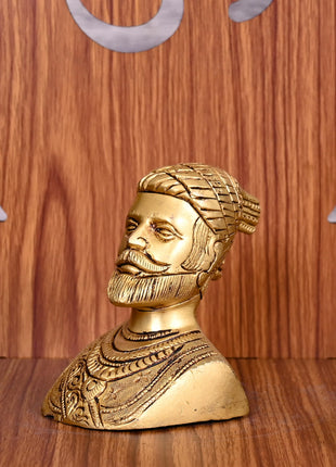 Brass Chatrapati Shivaji Maharaj Bust (3.5 )