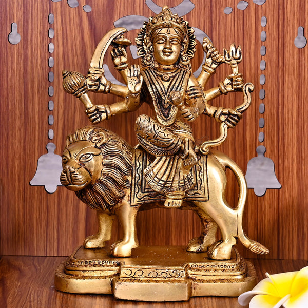 Brass Goddess Durga Statue (7.5 Inch)