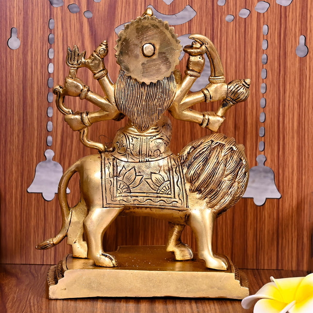 Brass Goddess Durga Statue (8.5 Inch)