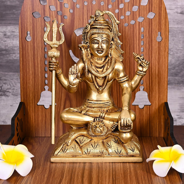Brass Lord Shiva Idol Statue (8.5 Inch)