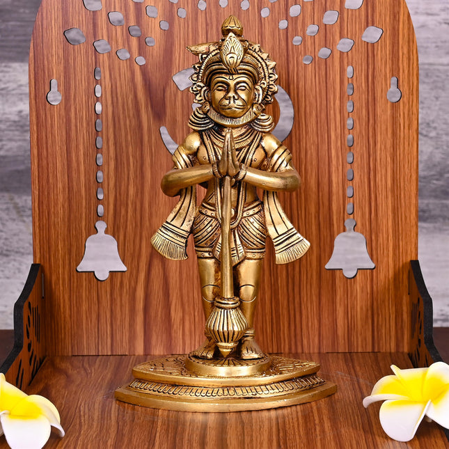 Brass Hanuman Standing Statue (9 Inch)