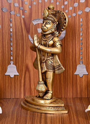 Brass Hanuman Standing Statue (9 Inch)