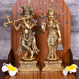 Brass Radha Krishna Idols Set (9.5 Inch)