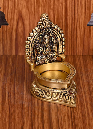 Brass Ganesha Diya/Lamp (4.5 Inch)