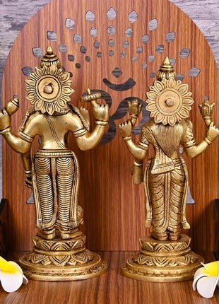 Brass Vishnu Lakshmi Set (9.5 Inch)