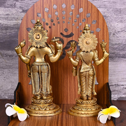 Brass Vishnu Lakshmi Set (9.5 Inch)