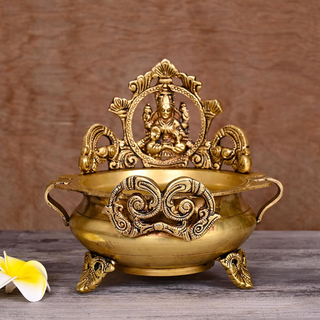 Brass Traditional Lakshmi Urli/Floater (7 Inch)