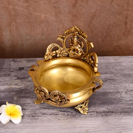 Brass Traditional Lakshmi Urli/Floater (7 Inch)