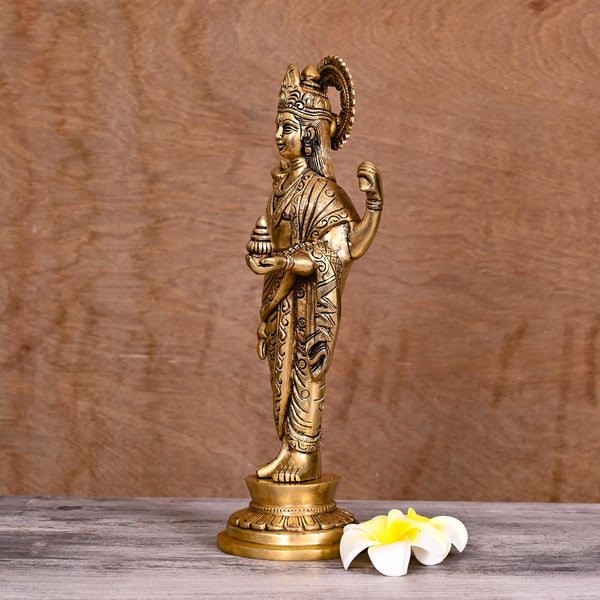 Brass Superfine Lord Dhanvantari Statue (12 Inch)