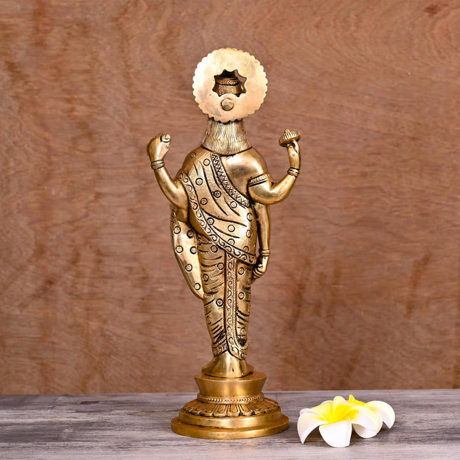 Brass Superfine Lord Dhanvantari Statue (12 Inch)