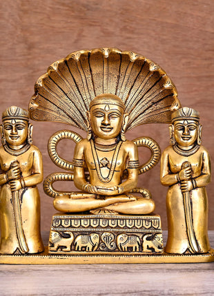 Brass Mahavir/Parsnath Swami Statue (8.5 Inch)