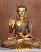 Brass Superfine Handcarved Blessing Buddha (17 Inch)