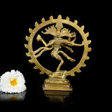 Brass Nataraja Dancing Shiva Idol (7.2 Inch)