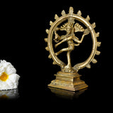 Brass Nataraja Dancing Shiva Idol (7.2 Inch)