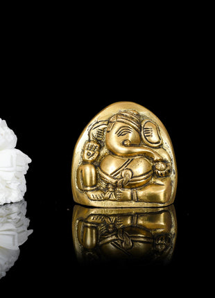Brass Coconut Two - Faced Ganesha Idol (2.2 Inch)