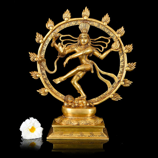 Brass Superfine Nataraja Dancing Shiva Idol (16.5 Inch)