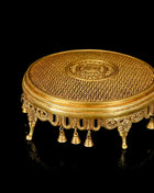 Brass Ethnic Chowki With Hanging Bells (5 Inch)