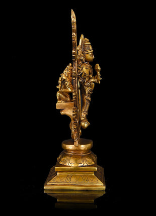 Brass Superfine Vishnu Narasimha Chakratalwar Statue (13.5 Inch)