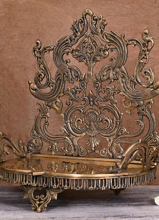 Brass Handcarved Singhasan (20 Inch)