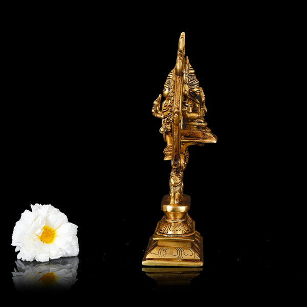 Brass Superfine Vishnu Narasimha Chakratalwar Statue (9.5 Inch)