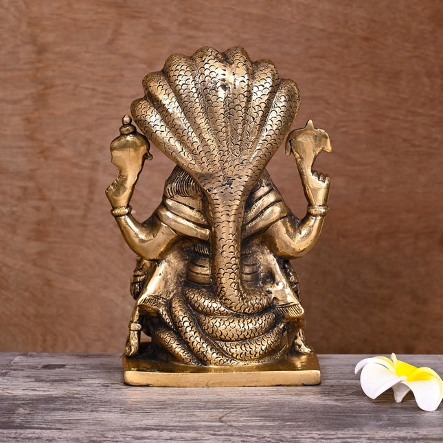 Brass God Narasimha Statue (8.5 Inch)