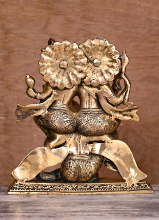 Brass Garuda, Vishnu & Lakshmi Statue (8.2")