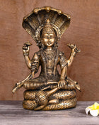 Brass Sitting Lord Vishnu Statue (13 Inch)