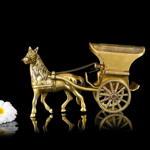 Brass Big Horse Cart/Chariot (6.5 Inch)