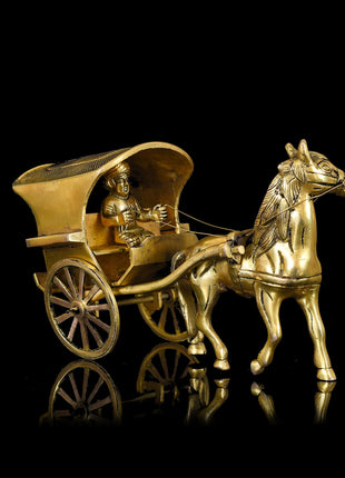 Brass Big Horse Cart/Chariot (6.5 Inch)